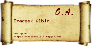 Oracsek Albin névjegykártya